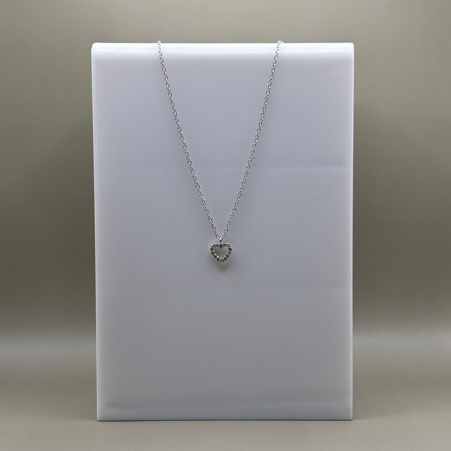 Dainty Silver Heart Necklace Diamond Jewellery Gift Present for Her Present for Girls Real Silver 925