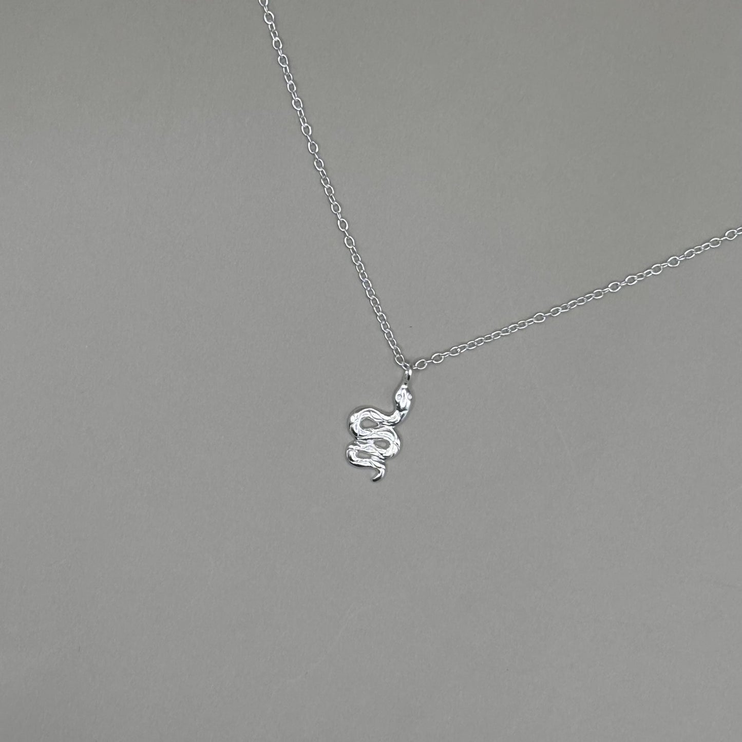 Dainty Silver Snake Necklace Diamond Jewellery Gift Present for Her Present for Girls Real Silver 925 Snake Jewellery