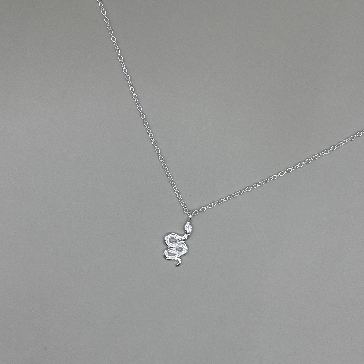 Dainty Silver Snake Necklace Diamond Jewellery Gift Present for Her Present for Girls Real Silver 925 Snake Jewellery