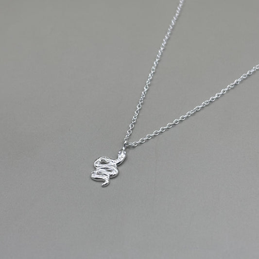 Dainty Silver Snake Necklace Diamond Jewellery Gift Present for Her Present for Girls Real Silver 925 Snake Jewellery