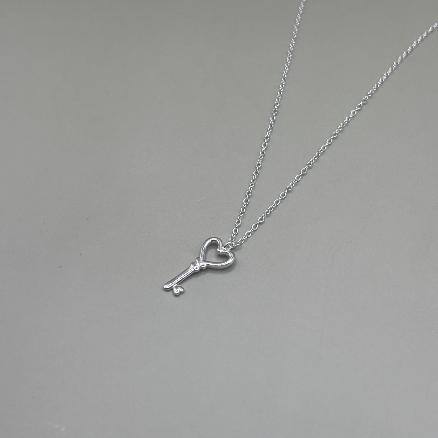 Dainty Silver Heart Key Lock Necklace Mothers Day Jewellery Gift Present for Her Present for Girls Real Silver 925