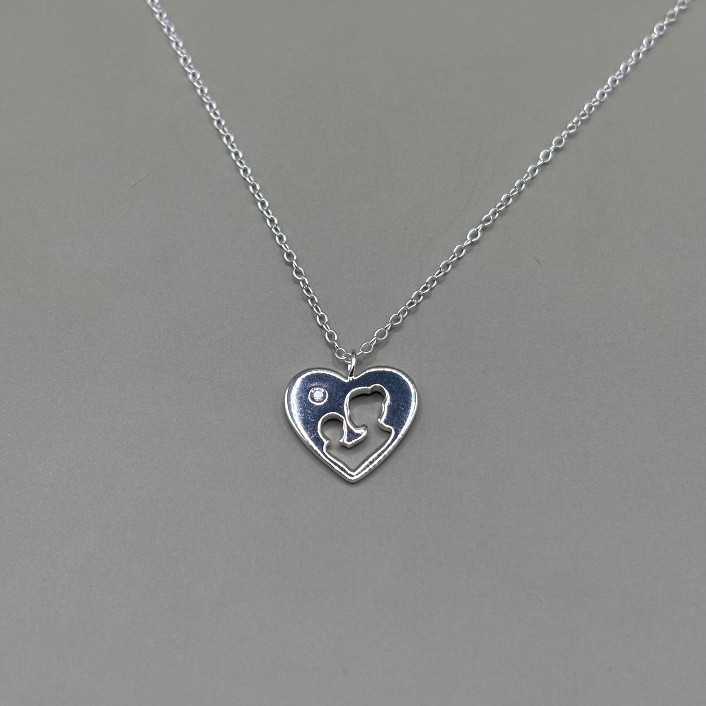 Dainty Silver Mother and Child Necklace Mothers Day Jewellery Gift Present for Her Present for Mum Real Silver 925 Family