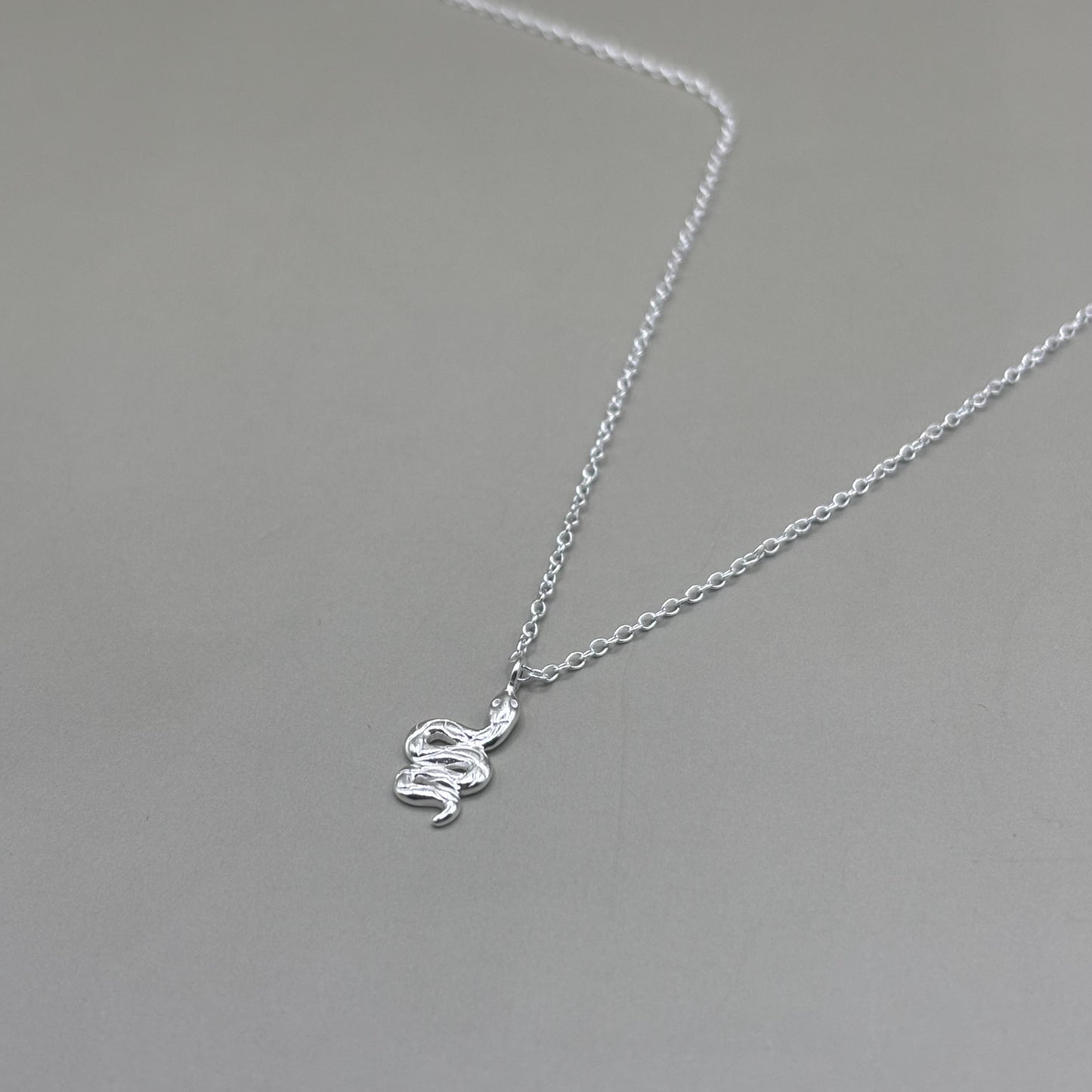 Dainty Silver Snake Necklace Diamond Jewellery Gift Present for Her Present for Girls Real Silver 925 Snake Jewellery